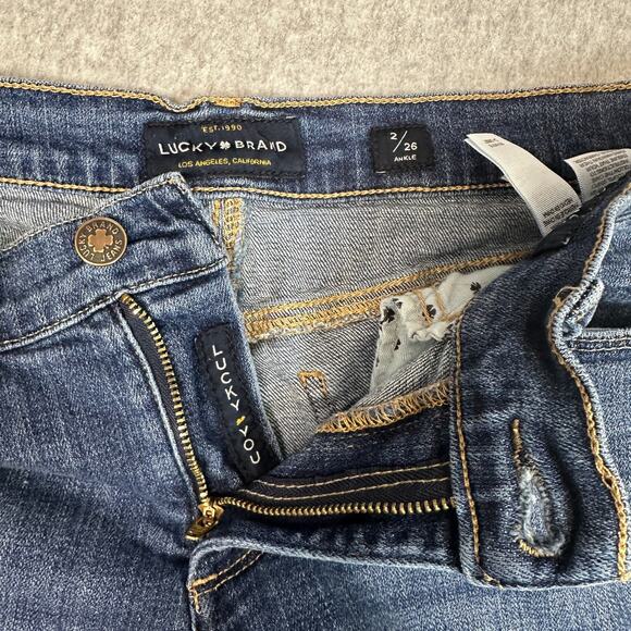 Lucky Brand Sweet Straight Ankle Jeans WMNS SZ 2/26 Blue Low Rise Streetwear Y3K - Picture 3 of 12